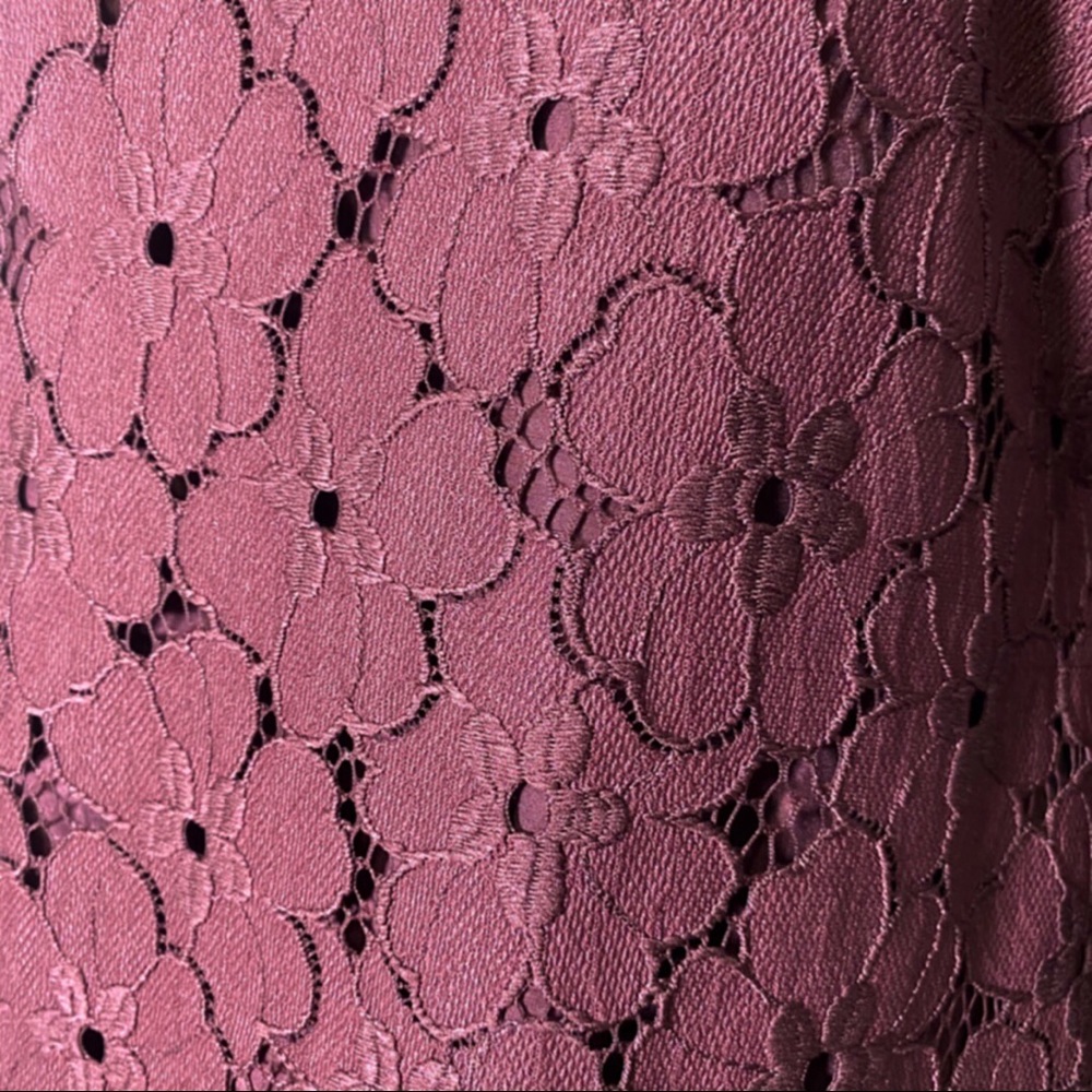DVF Sarita Flower Lace Dress in Aubergine - Picture 12 of 14